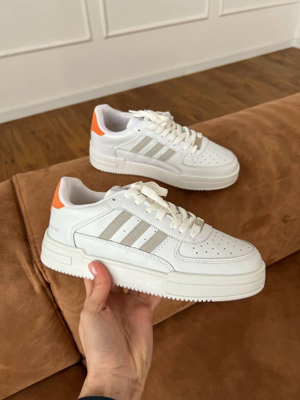 Шкіряні білі жіночі кросівки Adidas Dass-ler, фото 1