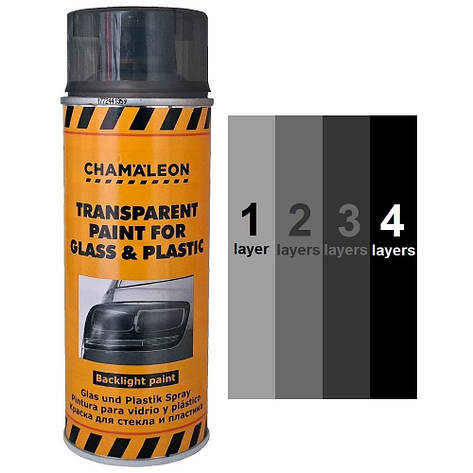 Тонувальний лак спрей для фар та ліхтарів чорний Chamaleon Black Backlight Paint For Glass & Plastic 400мл, фото 1