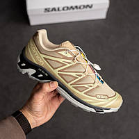 Бежеві текстильні жіночі кросівки Salomon XT-6 Clear Safari/Magnet/Vanilla Ice L41641000