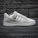 Сірі кросівки Adidas Forum 84 Low Light Grey White, фото 4