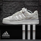 Сірі кросівки Adidas Forum 84 Low Light Grey White, фото 5