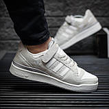 Сірі кросівки Adidas Forum 84 Low Light Grey White, фото 6