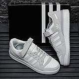 Сірі кросівки Adidas Forum 84 Low Light Grey White, фото 7