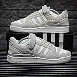 Сірі кросівки Adidas Forum 84 Low Light Grey White, фото 8