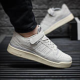Сірі кросівки Adidas Forum 84 Low Light Grey Cream, фото 4