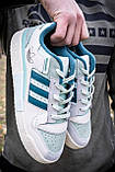 Біло-сині кросівки Adidas Forum Exhibit Low Grey Mint, фото 2