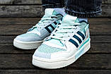 Біло-сині кросівки Adidas Forum Exhibit Low Grey Mint, фото 4