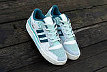 Біло-сині кросівки Adidas Forum Exhibit Low Grey Mint, фото 5