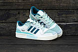 Біло-сині кросівки Adidas Forum Exhibit Low Grey Mint, фото 6