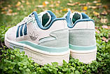Біло-сині кросівки Adidas Forum Exhibit Low Grey Mint, фото 7