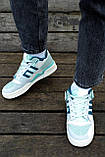 Біло-сині кросівки Adidas Forum Exhibit Low Grey Mint, фото 9