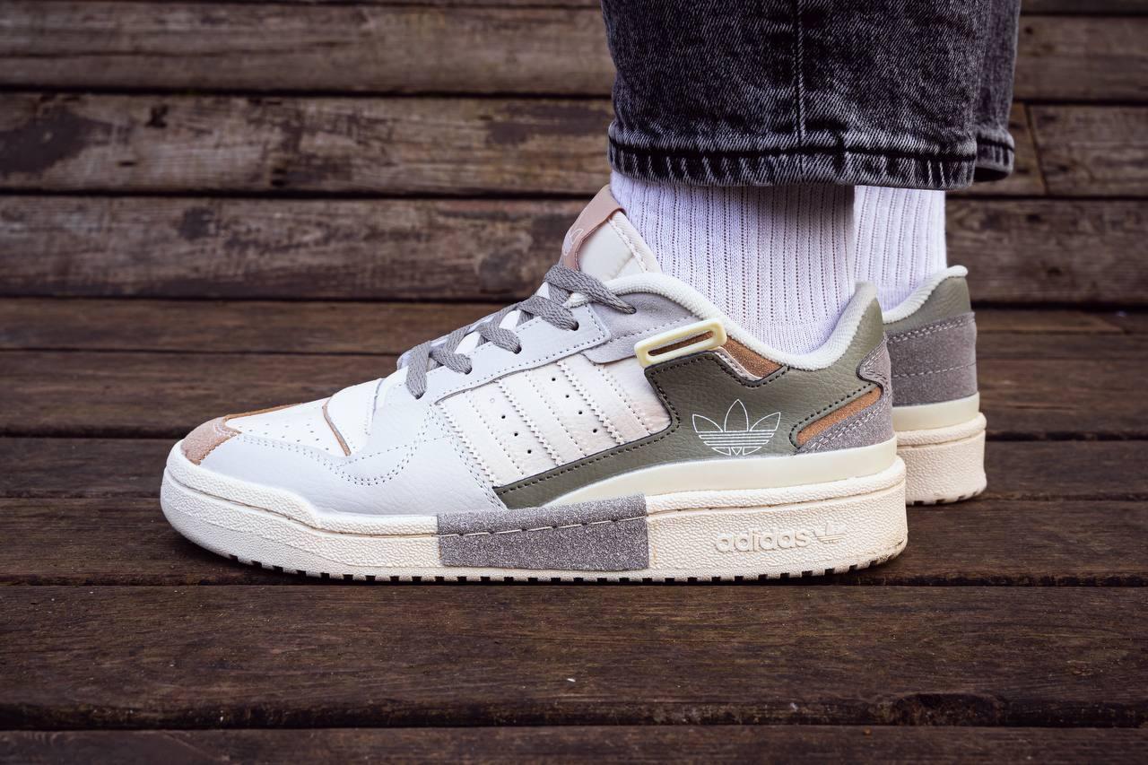 Сірі кросівки Adidas Forum Exhibit Low Grey Orange, фото 1