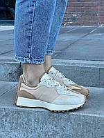 Бежеві замшеві жіночі кросівки New Balance ANB Brand x 327 'Beige Gum' MS327AAN