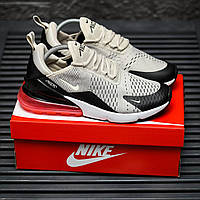 Сірі демісезонні текстильні жіночі кросівки Nike Air Max 270 Найк Аїр Макс 270