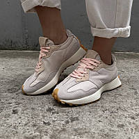 Рожеві замшеві жіночі кросівки New Balance 327 Premium