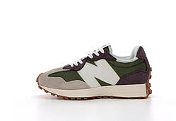 Оливкові замшеві жіночі кросівки New Balance 327 Premium