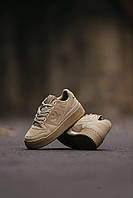 Замшеві бежеві жіночі кросівки Adidas Forum Bold - демісезонні адідас форум