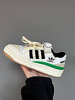 Бежеві кросівки Adidas Forum Low Beige Green Black