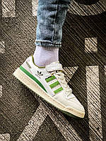 Бежеві кросівки Adidas Forum Low Beige Green Black