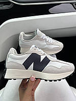 Сірі замшеві жіночі кросівки New Balance 327 Gray Premium