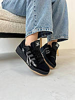 Чорні замшеві жіночі кросівки Adidas Forum Люкс