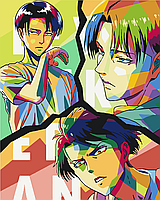 Картина за номерами Атака титанів Леві Аккерман Attack on Titan Levi Ackerman 40х50 см PN AT LA