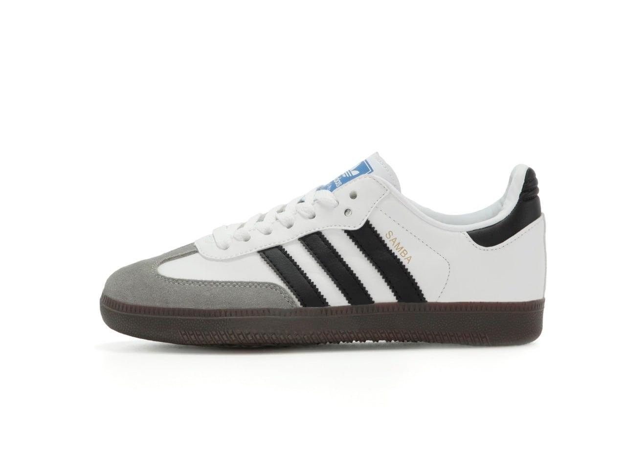 Білі чоловічі шкіряні кросівки Adidas Samba White Black Демісезонні кросівки Адідас Самба, фото 1
