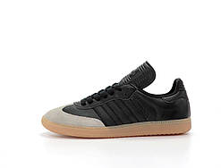 Чорні чоловічі кросівки Adidas Samba Black Grey Демісезонні кросівки Адідас Самба
