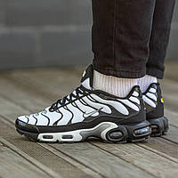Чорно-білі текстильні чоловічі кросівки Nike Air Max TN Plus