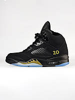 Чорні жіночі шкіряні кросівки Nike Air Jordan 5 Retro Wings Class Black Metalli / Демісезон Найк аїр Джордан 5