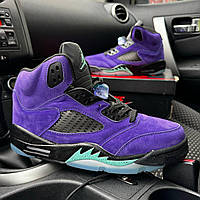 Фіолетові замшеві чоловічі кросівки Nike Air Jordan 5 Retro \ Найк аїр Джордан 5 Демісезонні