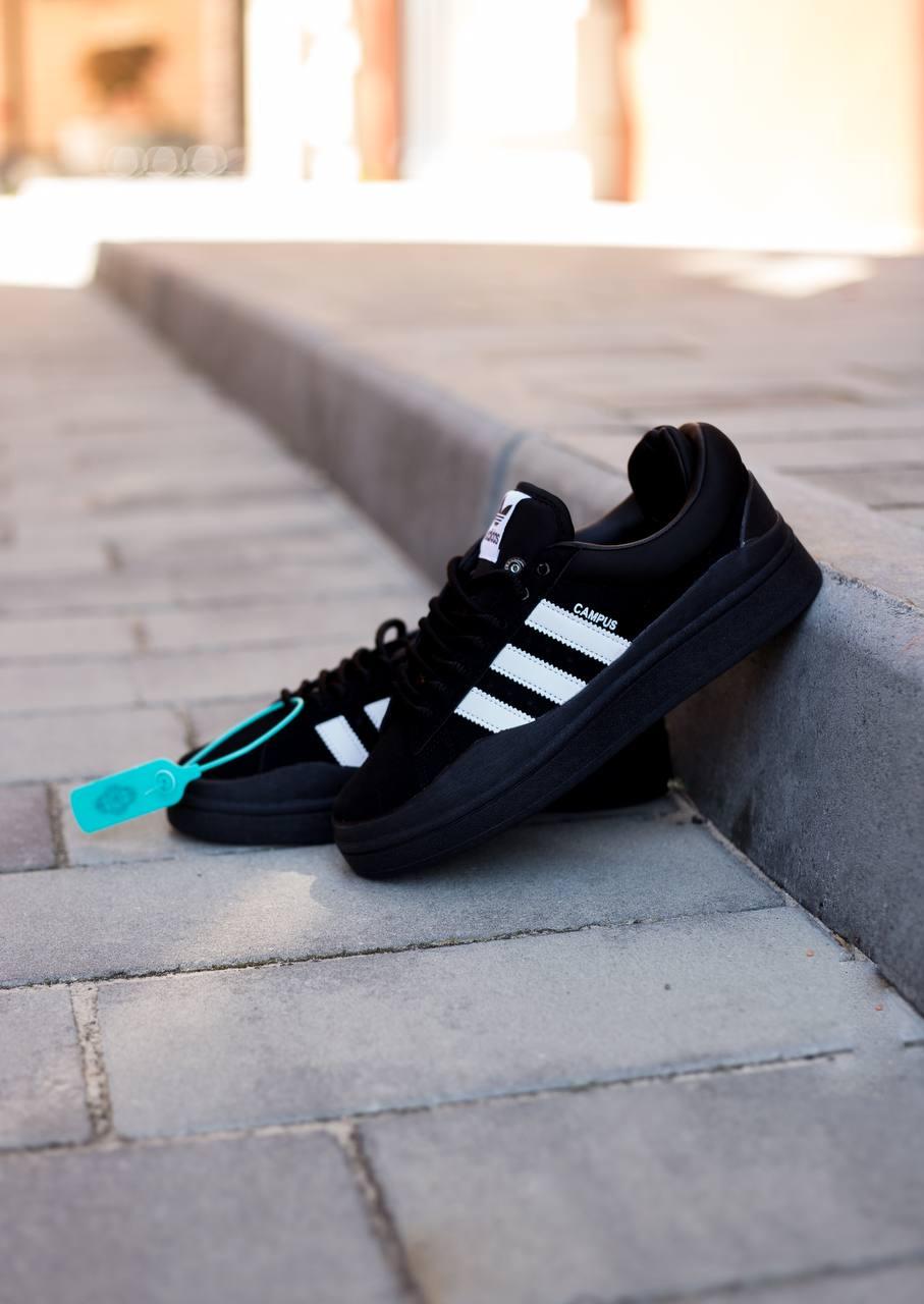 Чорні замшеві кроссовки Adidas Campus, фото 1