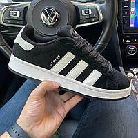 Чорні чоловічі замшеві кроссовки Adidas Campus