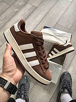 Коричневі замшеві жіночі кросівки Adidas Campus