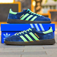 Сині замшеві чоловічі кросівки Adidas Spezial Blue/Green Демісезонні кросівки Адідас Спешл