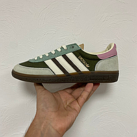 Оливкові замшеві жіночі кросівки Adidas Handball Spezial Демісезонні кросівки Адідас Спешл