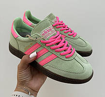 Зелені замшеві жіночі кросівки Adidas Spezial Handball Демісезонні кросівки Адідас Спешл