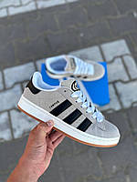 Сірі замшеві кроссовки Adidas Campus