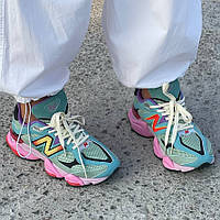 Голубі замшеві жіночі кросівки New Balance 9060 Multicolor