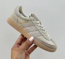 Бежеві шкіряні жіночі кросівки Adidas Spezial Демісезонні кросівки Адідас Спешл