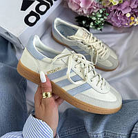 Бежеві шкіряні жіночі кросівки Adidas Spezial Демісезонні кросівки Адідас Спешл