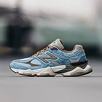 Голубі замшеві жіночі кросівки New Balance 9060 x Bodega
