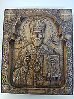 Ікона "Микола Чудотворець".  Різьба по дереву високої якості