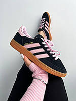 Чорні замшеві жіночі кросівки Adidas Spezial Handball Демісезонні кросівки Адідас Спешл