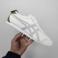 Бежеві шкіряні жіночі кросівки Asics Onitsuka Tiger Mexico 66 Beige/Green