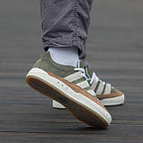 Оливкові чоловічі замшеві кросівки Adidas Adimatic x Human Made Khaki Brown Premium, фото 4