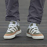 Оливкові чоловічі замшеві кросівки Adidas Adimatic x Human Made Khaki Brown Premium, фото 5