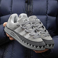 Сірі замшеві жіночі кросівки Adidas Adimatic x Neighborhood Grey