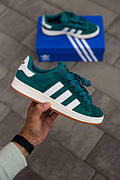 Зелені замшеві чоловічі кроссовки Adidas Campus