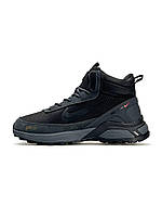 Чоловічі чорнізимові кросівки Nike Rivah Gore-Tex Black Fur Черевики Найк Рівах Гортекс на хутрі